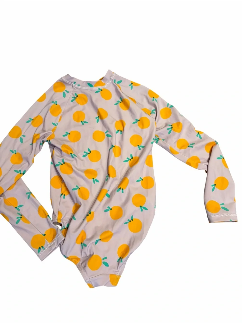 HANNA ANDERSSON Orange Print Long Sleeve Rash Guard Swimsuit